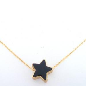 Black Star Necklace, Gold Dainty Necklace, Tiny..