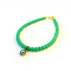 Grass Green Bracelet, Evil Eye Bracelet, Green..