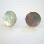 Silver Grey Earring Studs , Mother Of Pearl..
